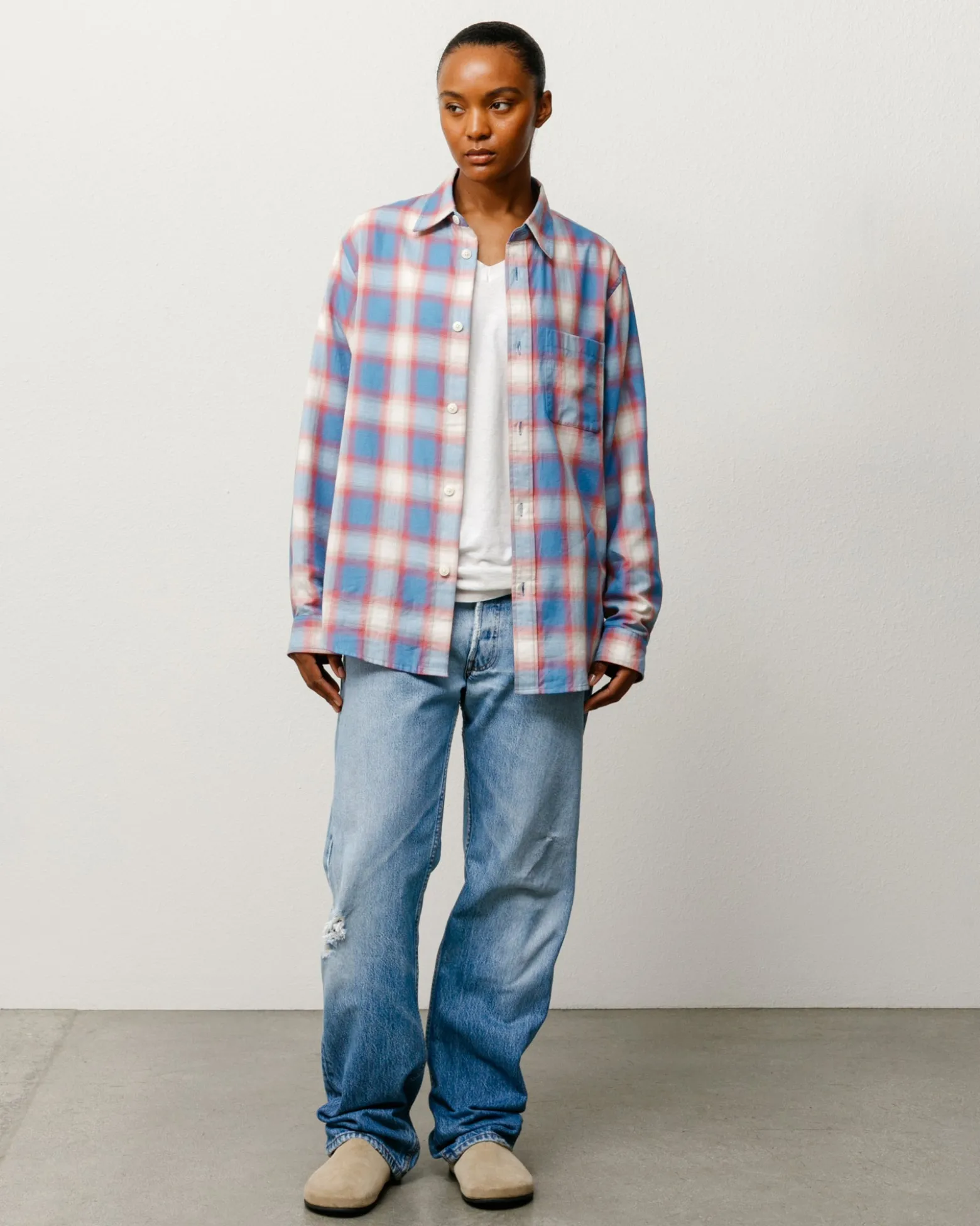 BEACH OMBRE PLAID SHIRT