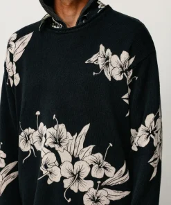 FLORAL ROLL NECK SWEATER