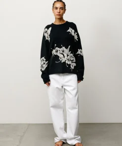 FLORAL ROLL NECK SWEATER