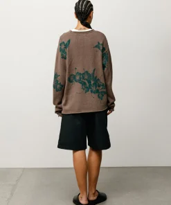 FLORAL ROLL NECK SWEATER