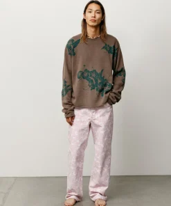 FLORAL ROLL NECK SWEATER