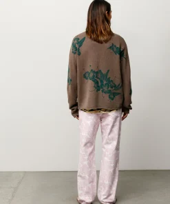 FLORAL ROLL NECK SWEATER