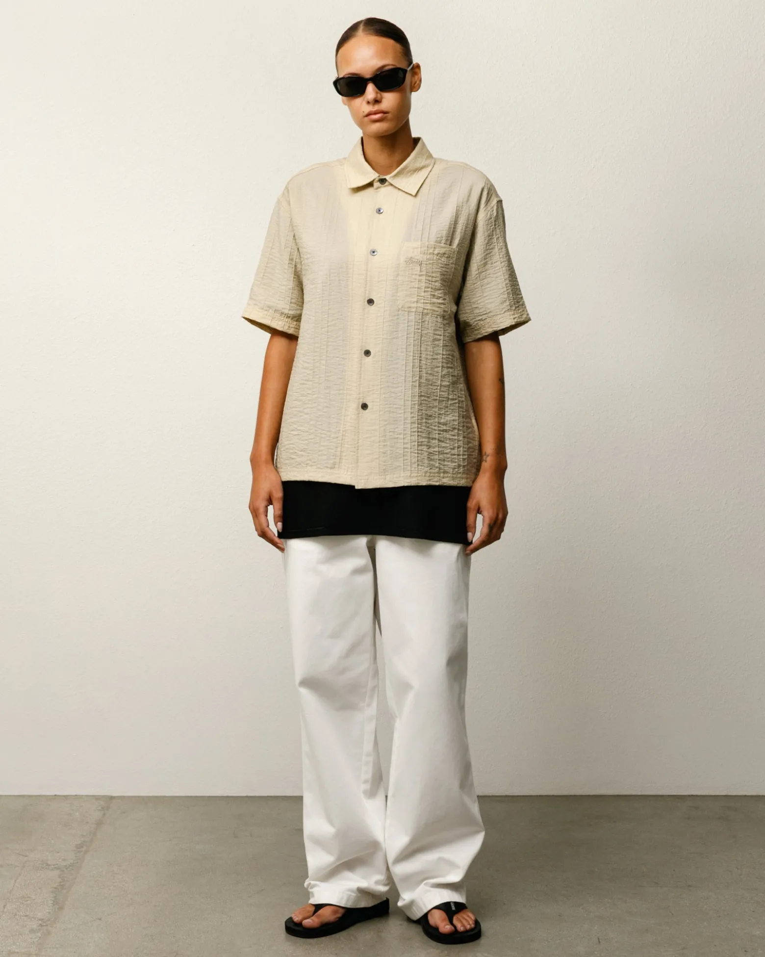PLEATED TEXTURED SHIRT