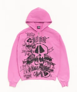 SKULLS ZIP HOODIE PIGMENT DYED