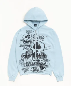 SKULLS ZIP HOODIE PIGMENT DYED