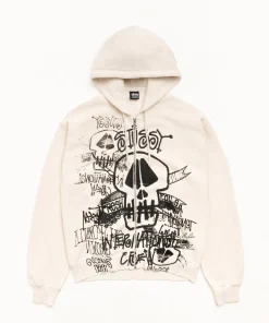 SKULLS ZIP HOODIE PIGMENT DYED