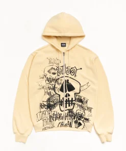 SKULLS ZIP HOODIE PIGMENT DYED