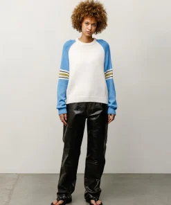 STRIPE RAGLAN CREW