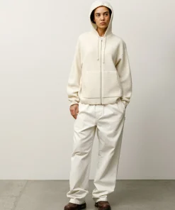 TEXTURED ZIP HOODED SWEATER