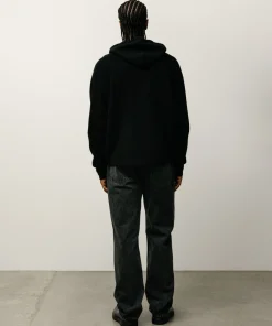 TEXTURED ZIP HOODED SWEATER