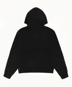 WAFFLE CASHMERE ZIP HOOD SWEATER
