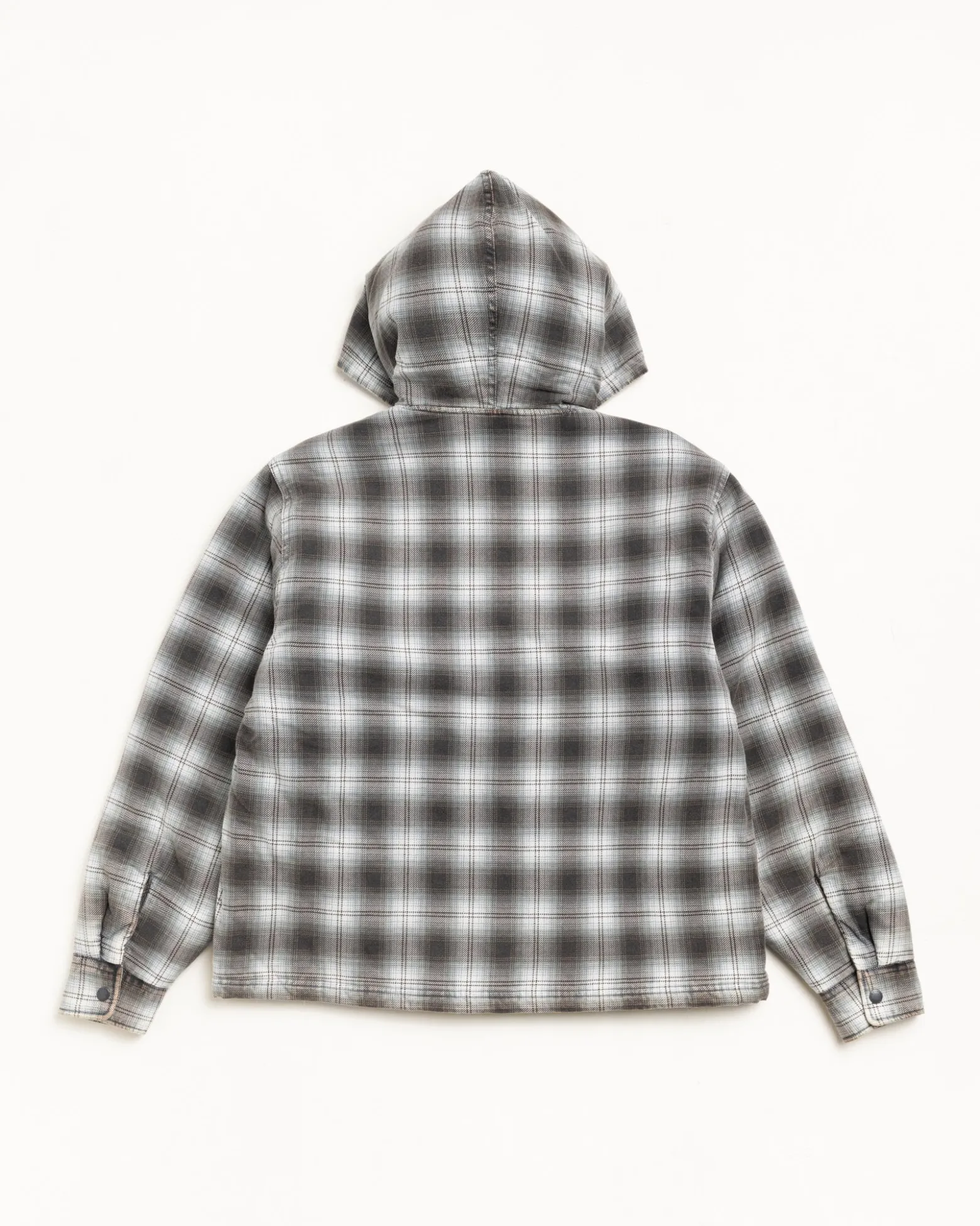 ZIP HOODED PLAID SHIRT