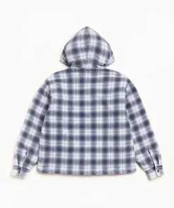 ZIP HOODED PLAID SHIRT