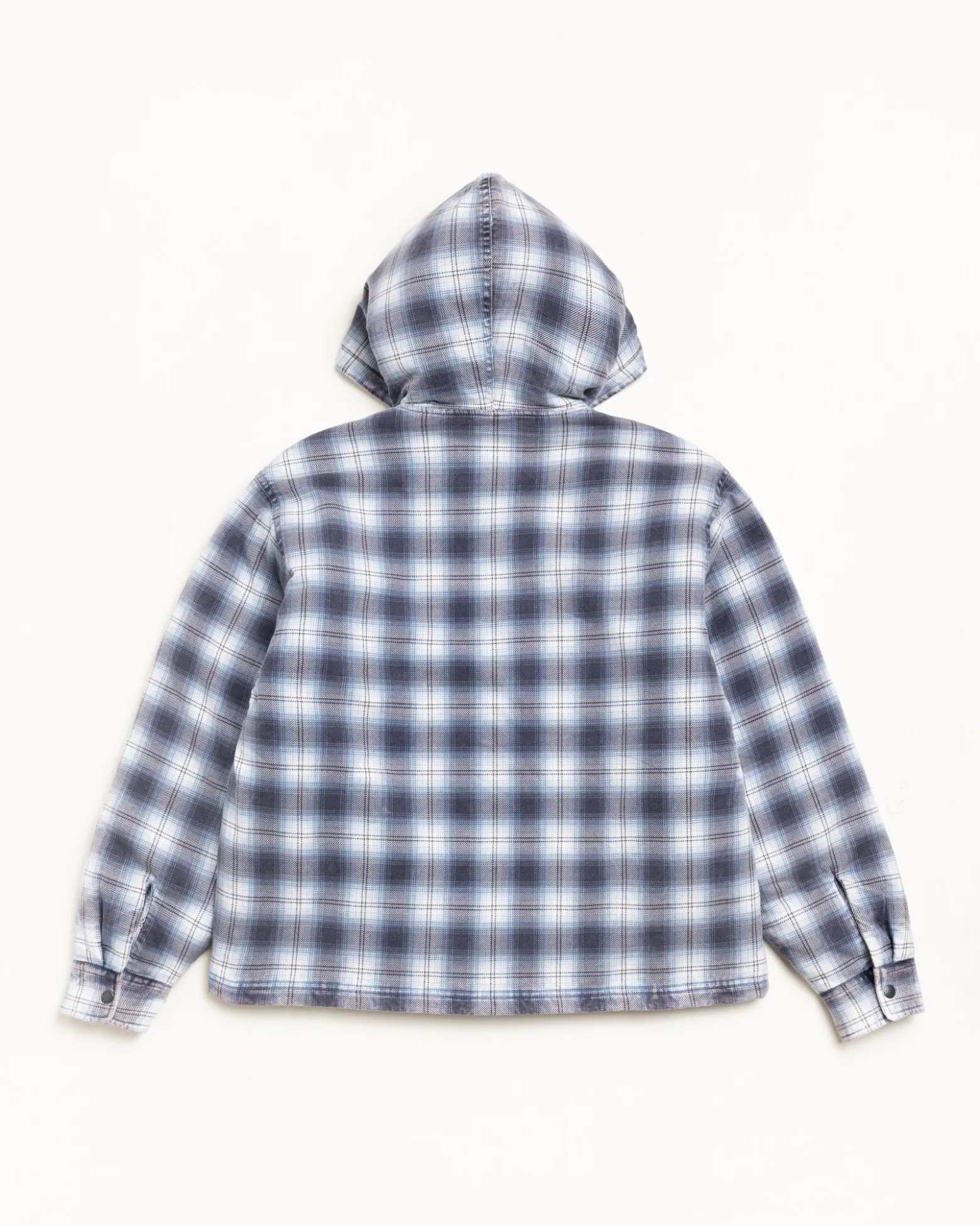 ZIP HOODED PLAID SHIRT